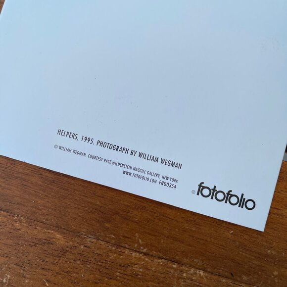 VINTAGE 90s 🐶 WILLIAM WEGMAN WEIMARANER DOG FOTOFOLIO CHRISTMAS CARD . 1995 XMAS - Picture 6 of 8